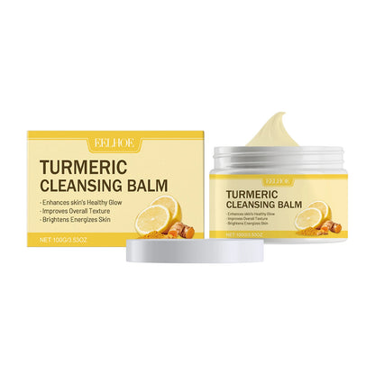 Turmeric Cleansing Balm Face Eye Lip, Ginger Lemon Makeup Remover Balm, Gentle Non Tightening Facial Cleansing Cream