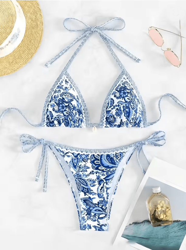 Summer Halter String Triangle Bikini Two Piece Swimwear For Women 2