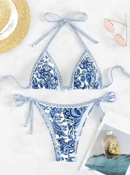 Summer Halter String Triangle Bikini Two Piece Swimwear For Women 2