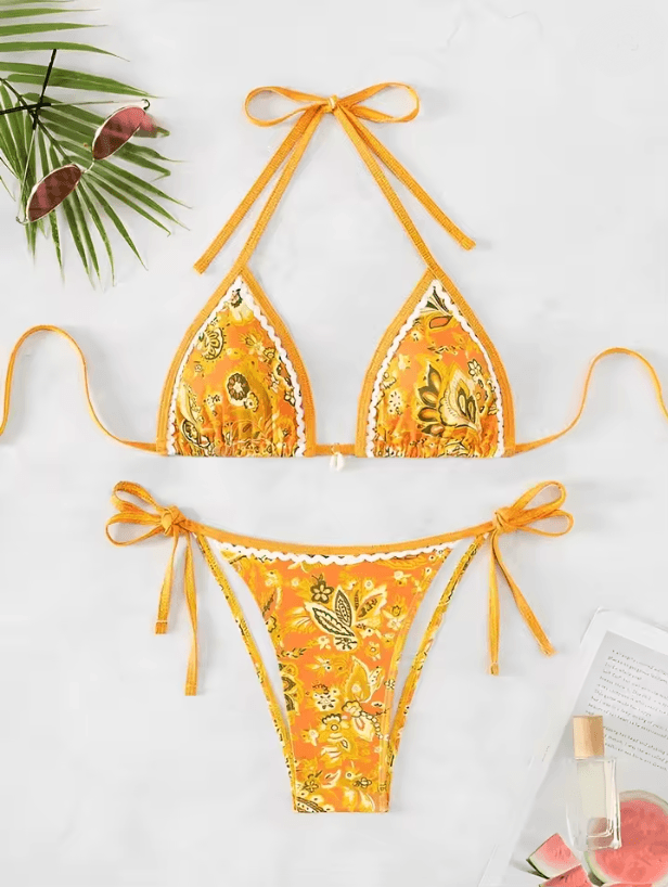 Summer Halter String Triangle Bikini Two Piece Swimwear For Women 3