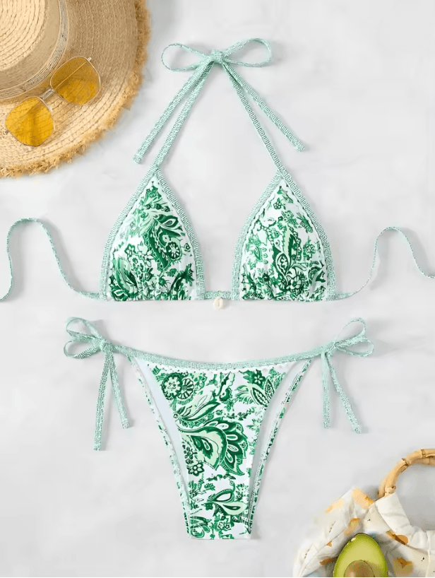 Summer Halter String Triangle Bikini Two Piece Swimwear For Women 4