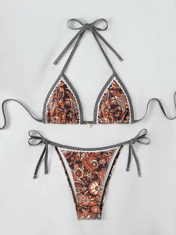 Summer Halter String Triangle Bikini Two Piece Swimwear For Women 5