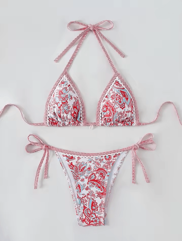 Summer Halter String Triangle Bikini Two Piece Swimwear For Women 6