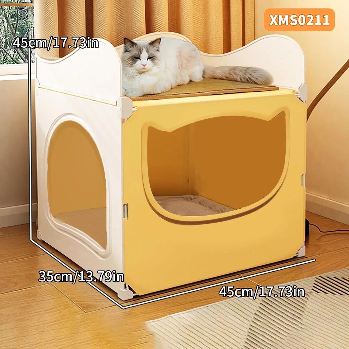 All Seasons Semi Enclosed Cat Nest Large Cozy Pet Bed 9