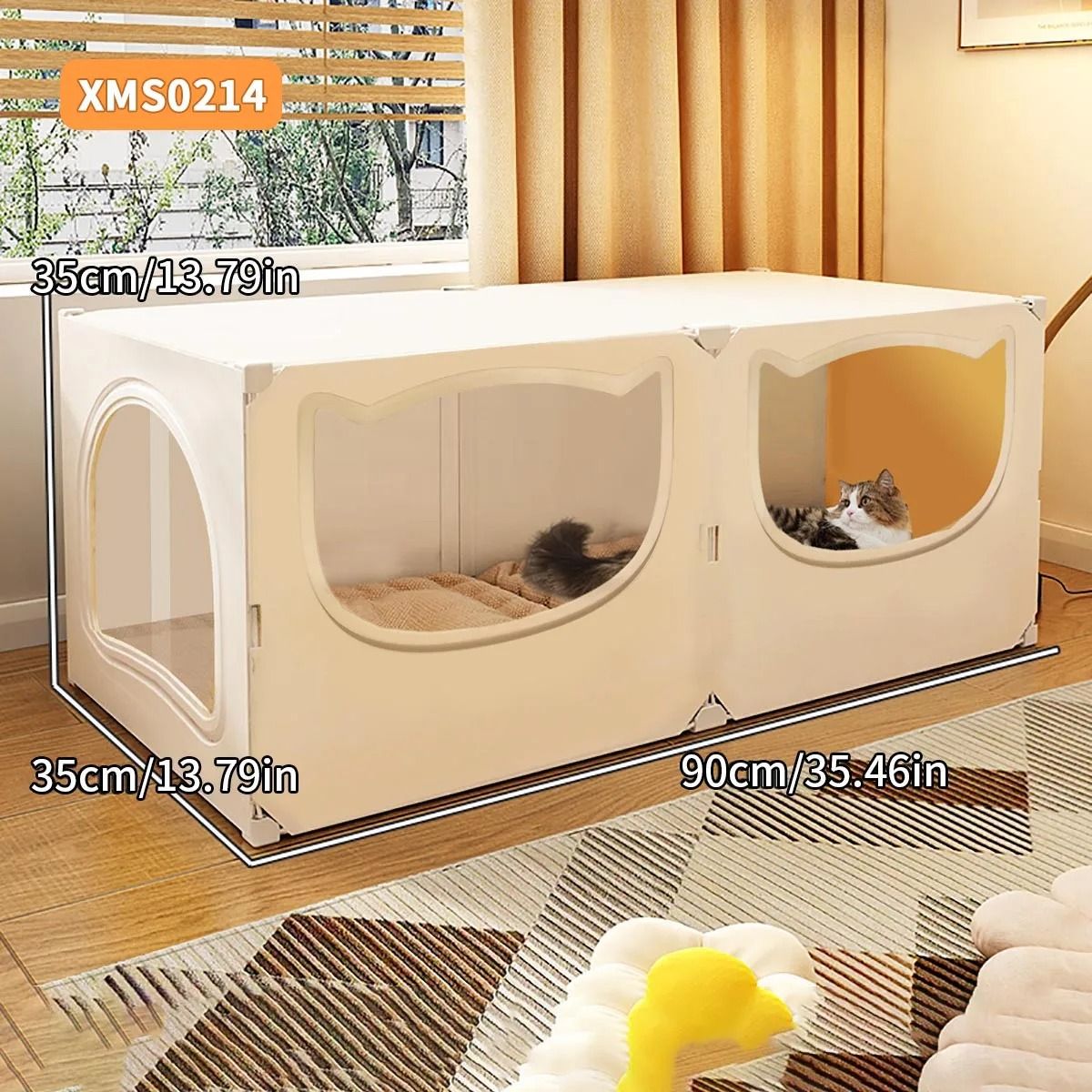 All Seasons Semi Enclosed Cat Nest Large Cozy Pet Bed 11