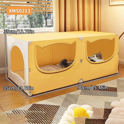 All Seasons Semi Enclosed Cat Nest Large Cozy Pet Bed 12
