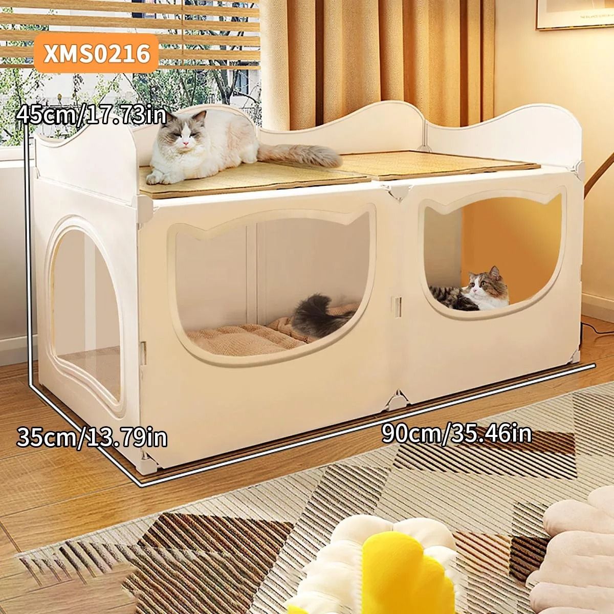 All Seasons Semi Enclosed Cat Nest Large Cozy Pet Bed 14