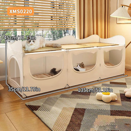 All Seasons Semi Enclosed Cat Nest Large Cozy Pet Bed 18