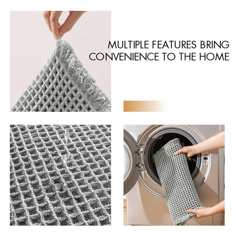 Absorbent Woven Bathroom Mat, Super Soft Anti-Slip Toilet Floor Mat for Bathroom, Shower, and Entrance Door