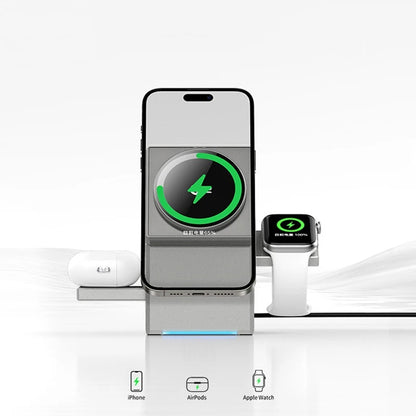Touch Autorotation MagSafe Magnetic Wireless Charger for Android, iPhone, iWatch & AirPods Fast Charging Dock Station