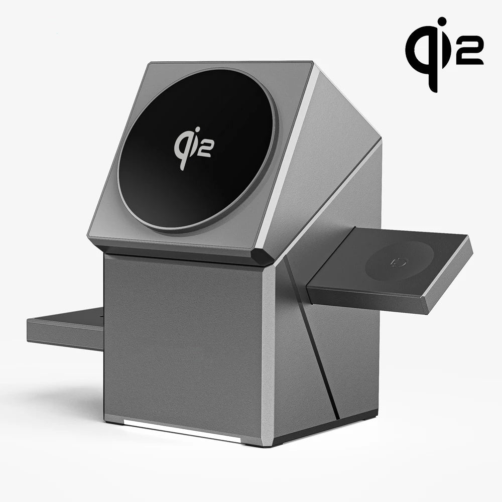 Touch Autorotation MagSafe Magnetic Wireless Charger for Android, iPhone, iWatch & AirPods Fast Charging Dock Station