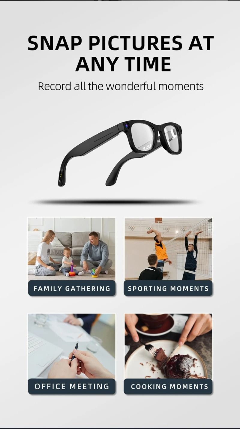 Smart AI Video Glasses With HD Camera Voice Call Translation 3