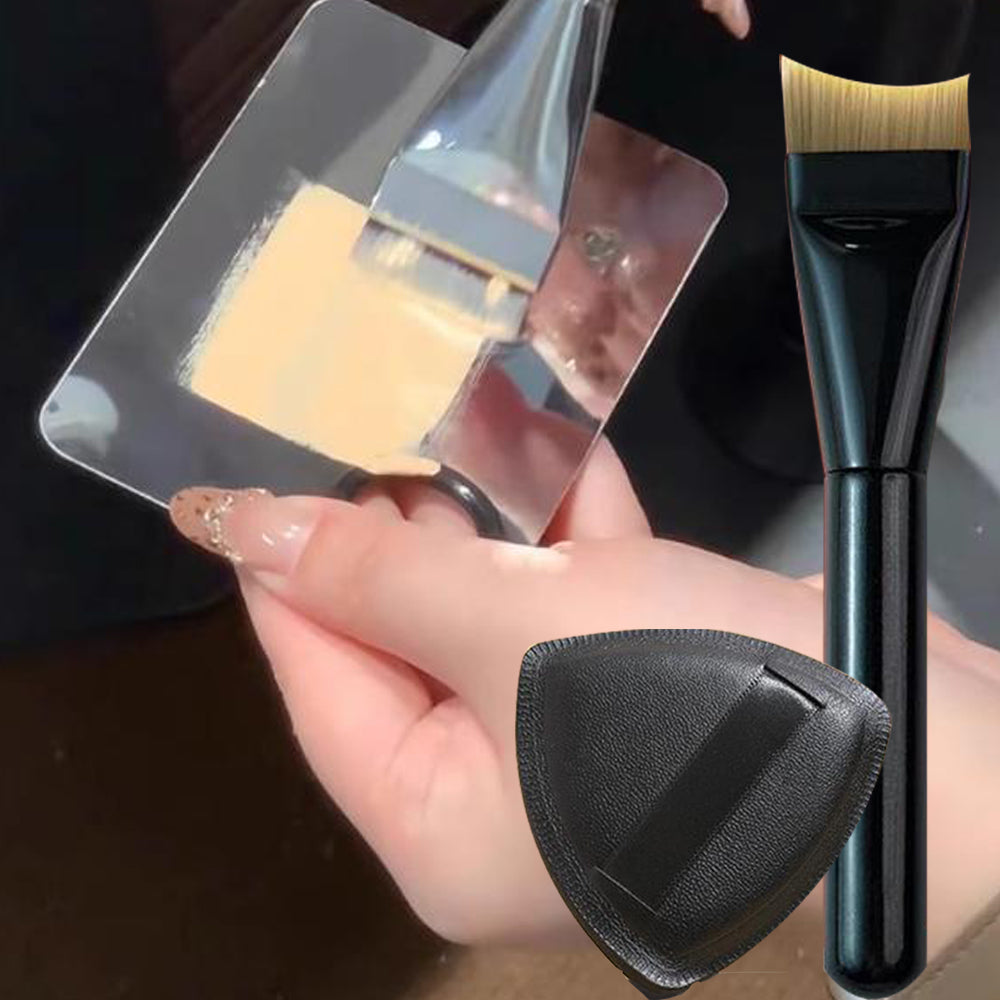 Foundation Makeup Tools Kit, Portable Concealer Brush Powder Puff Cream Palette, Easy Travel Daily Makeup Blending Tool