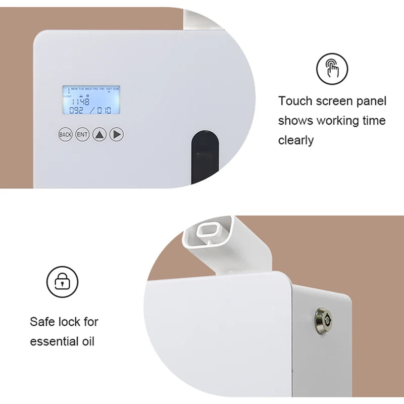 Wall Mounted Essential Oil Diffuser Hotel Aroma Diffuser Bluetooth APP Control HVAC Scent Machine   3