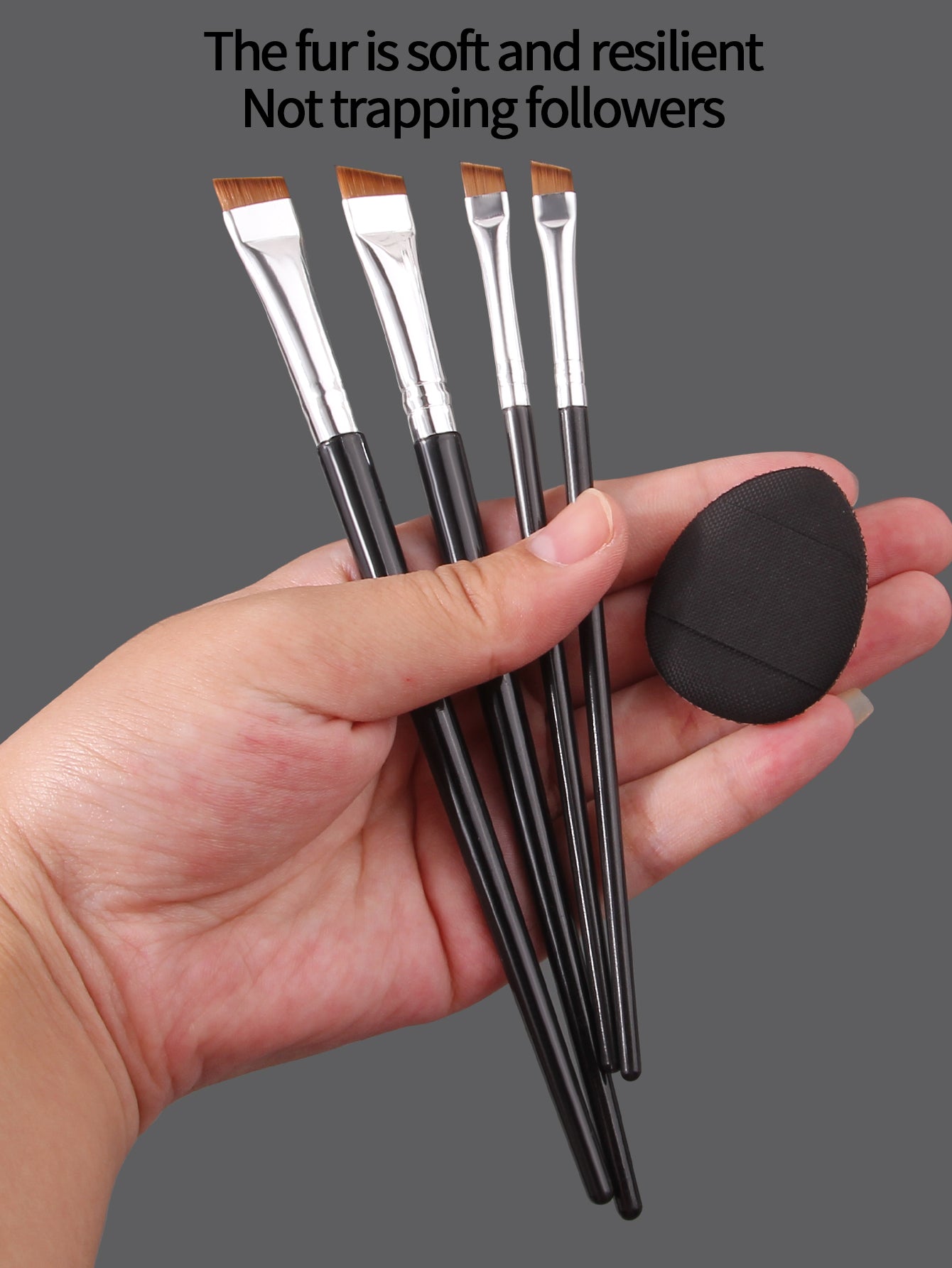 Ultra-thin Fine Eyeliner Eyebrow Brushes, Beginner Eye Detail Makeup Kit, Mini Concealer Finger Powder Puff