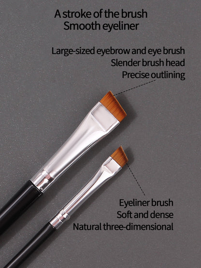 Ultra-thin Fine Eyeliner Eyebrow Brushes, Beginner Eye Detail Makeup Kit, Mini Concealer Finger Powder Puff