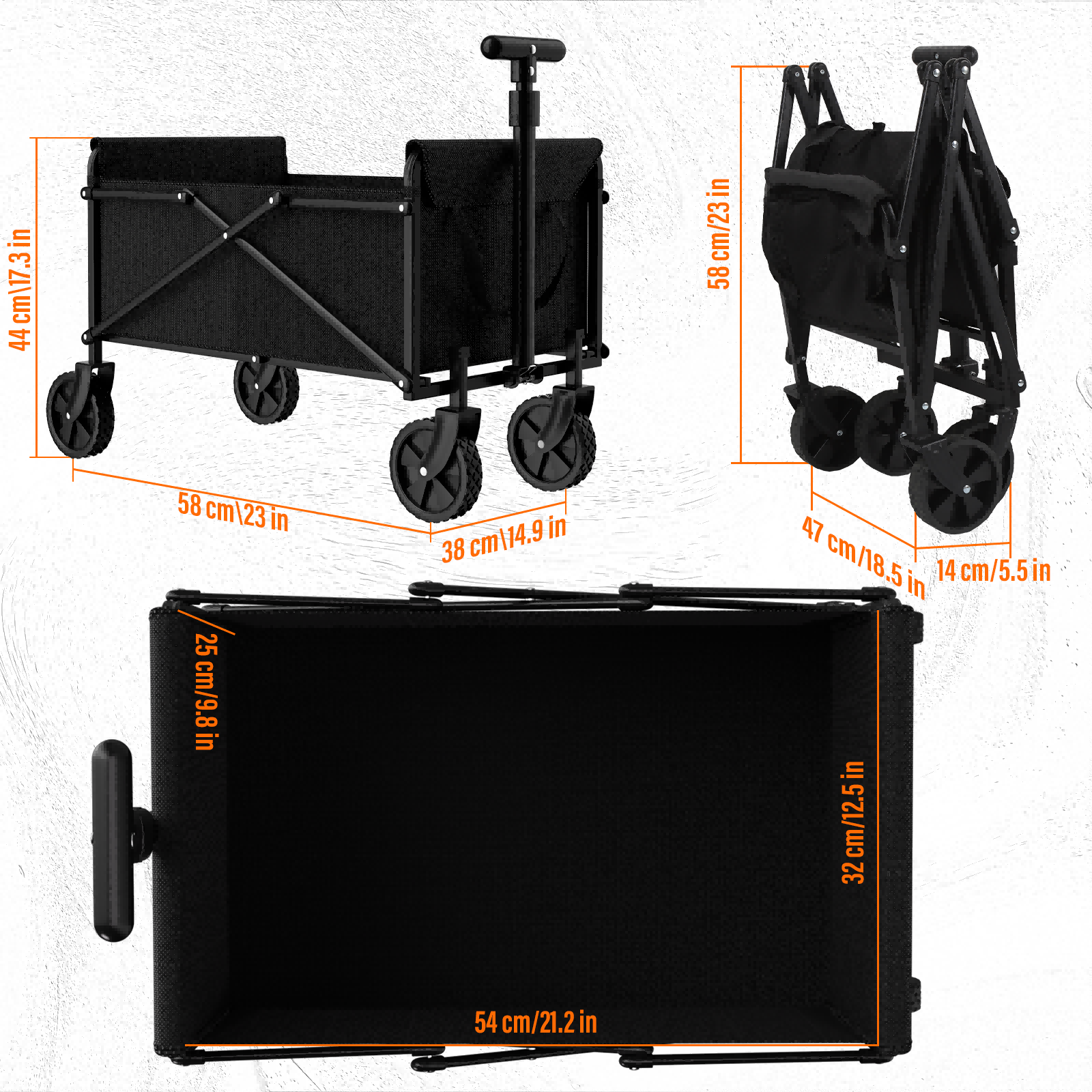 HeavyDuty Collapsible Utility Cart For Garden Beach Picnic Shopping Portable Folding Wagon Trolley 1