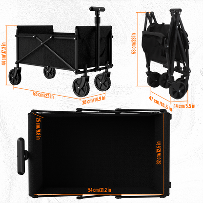 HeavyDuty Collapsible Utility Cart For Garden Beach Picnic Shopping Portable Folding Wagon Trolley 1