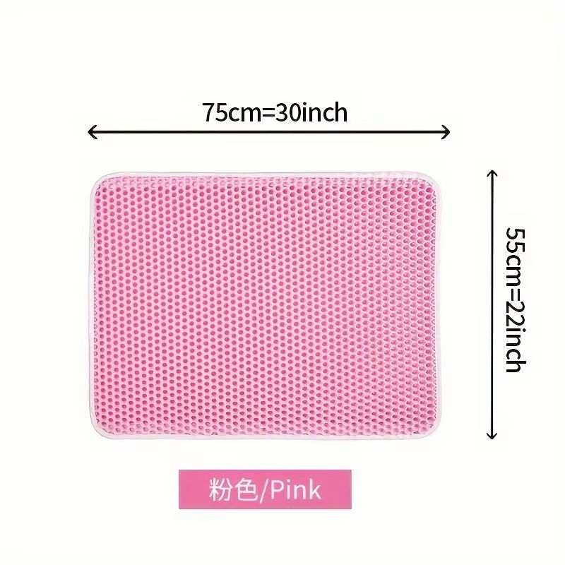 Large Cat Litter Mat  Double Layer Honeycomb Waterproof Design For Scatter Control  Easy Cleaning 4
