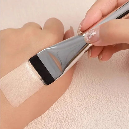 Flat Head Non Powder Soft Hair Beauty Tool, Straight Line Foundation Makeup Brush, Ultra-Thin Concealer Brush