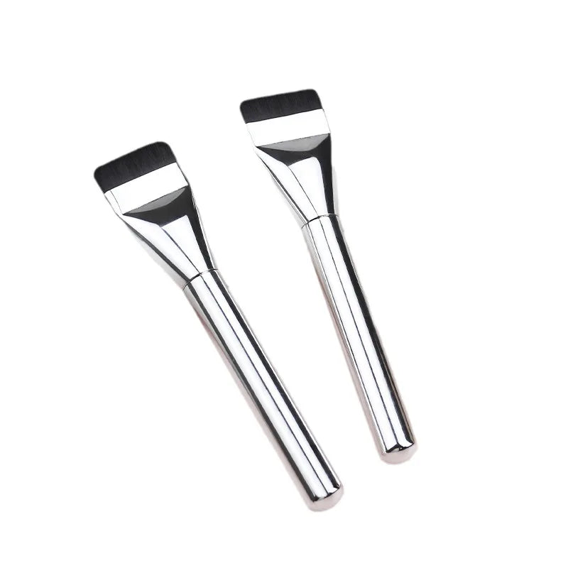 Flat Head Non Powder Soft Hair Beauty Tool, Straight Line Foundation Makeup Brush, Ultra-Thin Concealer Brush