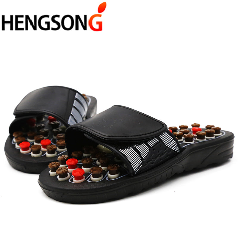 Unisex Acupoint Massage Slippers Sandals for Men, Women Chinese Acupressure Therapy Medical Rotating Foot Massager Shoes
