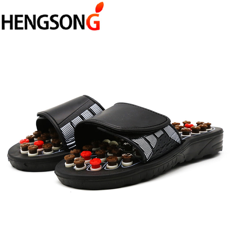 Unisex Acupoint Massage Slippers Sandals for Men, Women Chinese Acupressure Therapy Medical Rotating Foot Massager Shoes
