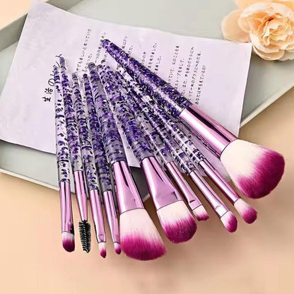 Glitter Crystal Makeup Brush Set, Professional Foundation Concealer Eye Shadow Eyeliner Blush Lip Kit