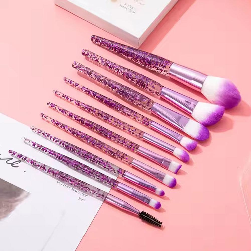 Glitter Crystal Makeup Brush Set, Professional Foundation Concealer Eye Shadow Eyeliner Blush Lip Kit
