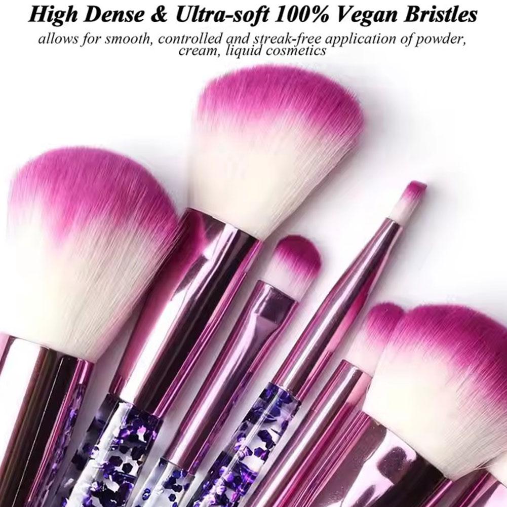 Glitter Crystal Makeup Brush Set, Professional Foundation Concealer Eye Shadow Eyeliner Blush Lip Kit