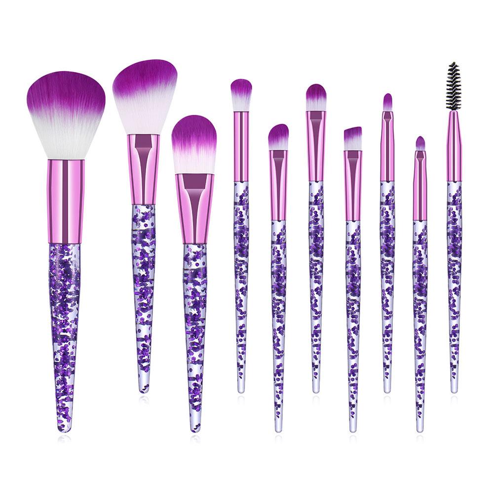 Glitter Crystal Makeup Brush Set, Professional Foundation Concealer Eye Shadow Eyeliner Blush Lip Kit