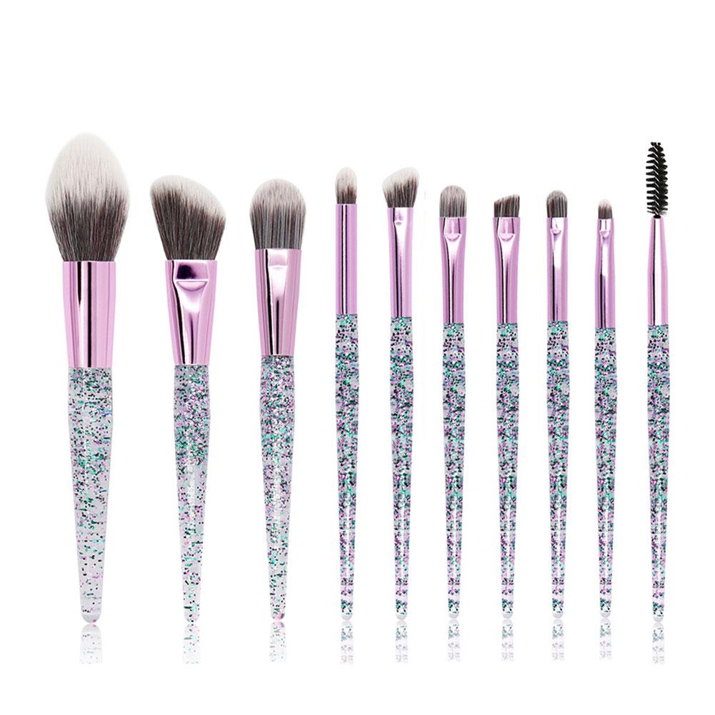 Glitter Crystal Makeup Brush Set, Professional Foundation Concealer Eye Shadow Eyeliner Blush Lip Kit