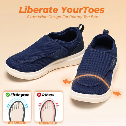 Extra Wide Mens Diabetic Orthopedic Shoes Adjustable Walking Sneakers For Swollen Feet Elderly Foot 4