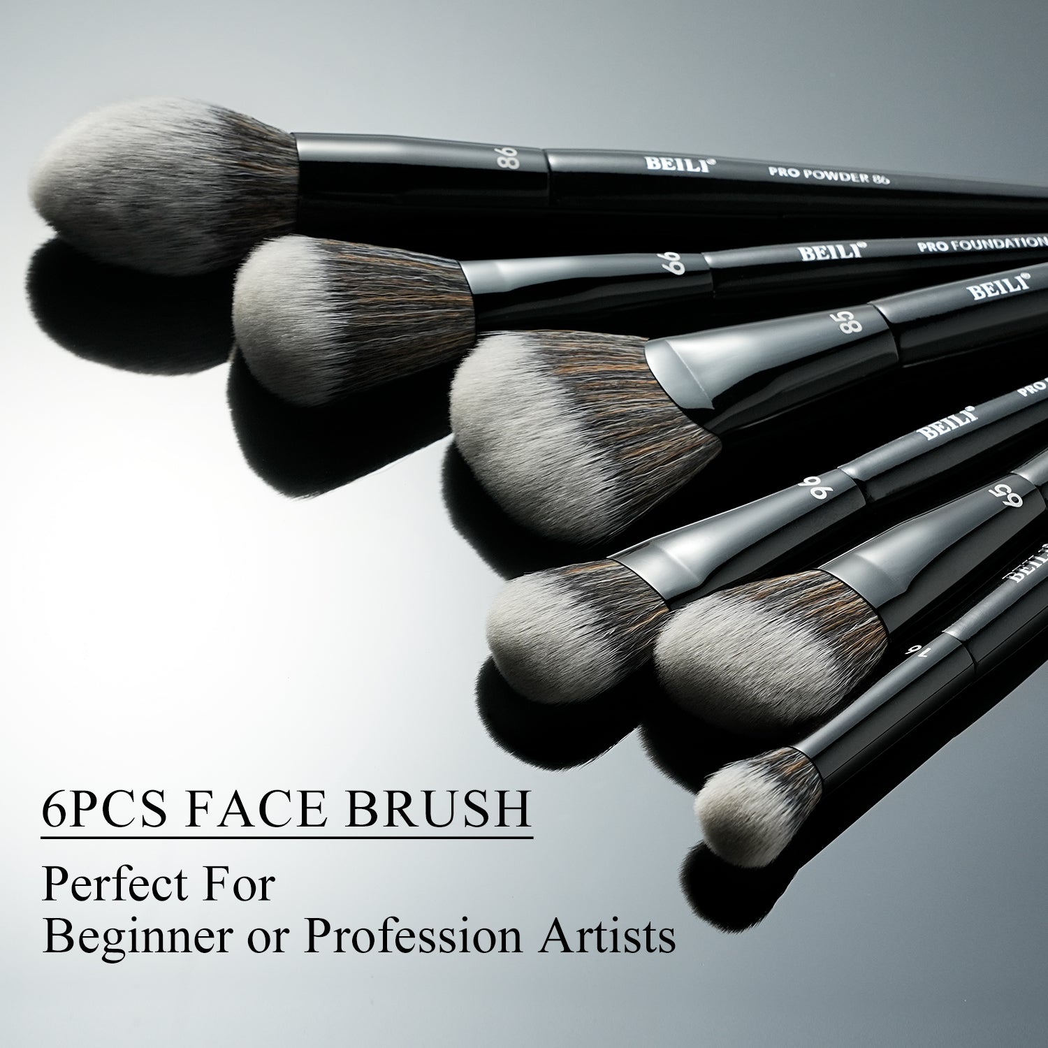 Black Makeup Brush Set Vegan Pro, Powder Foundation Eyeshadow Blush Highlighter, Concealer Eyebrow Brushes Kit