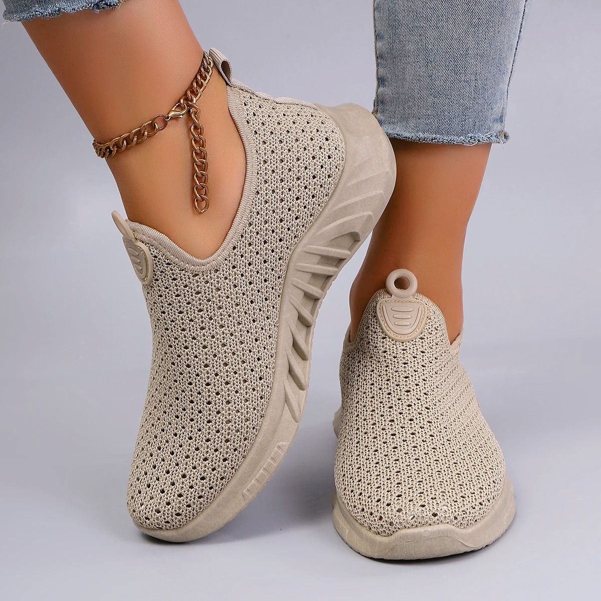 Womens Summer Mesh Flat Shoes Breathable Casual Sneakers 3