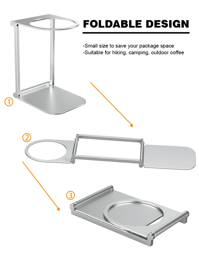 Foldable Aluminum Coffee Drip Holder Portable Espresso Support Stand 2
