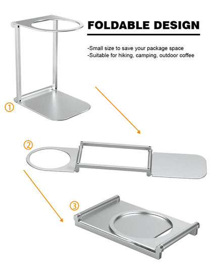 Foldable Aluminum Coffee Drip Holder Portable Espresso Support Stand 2