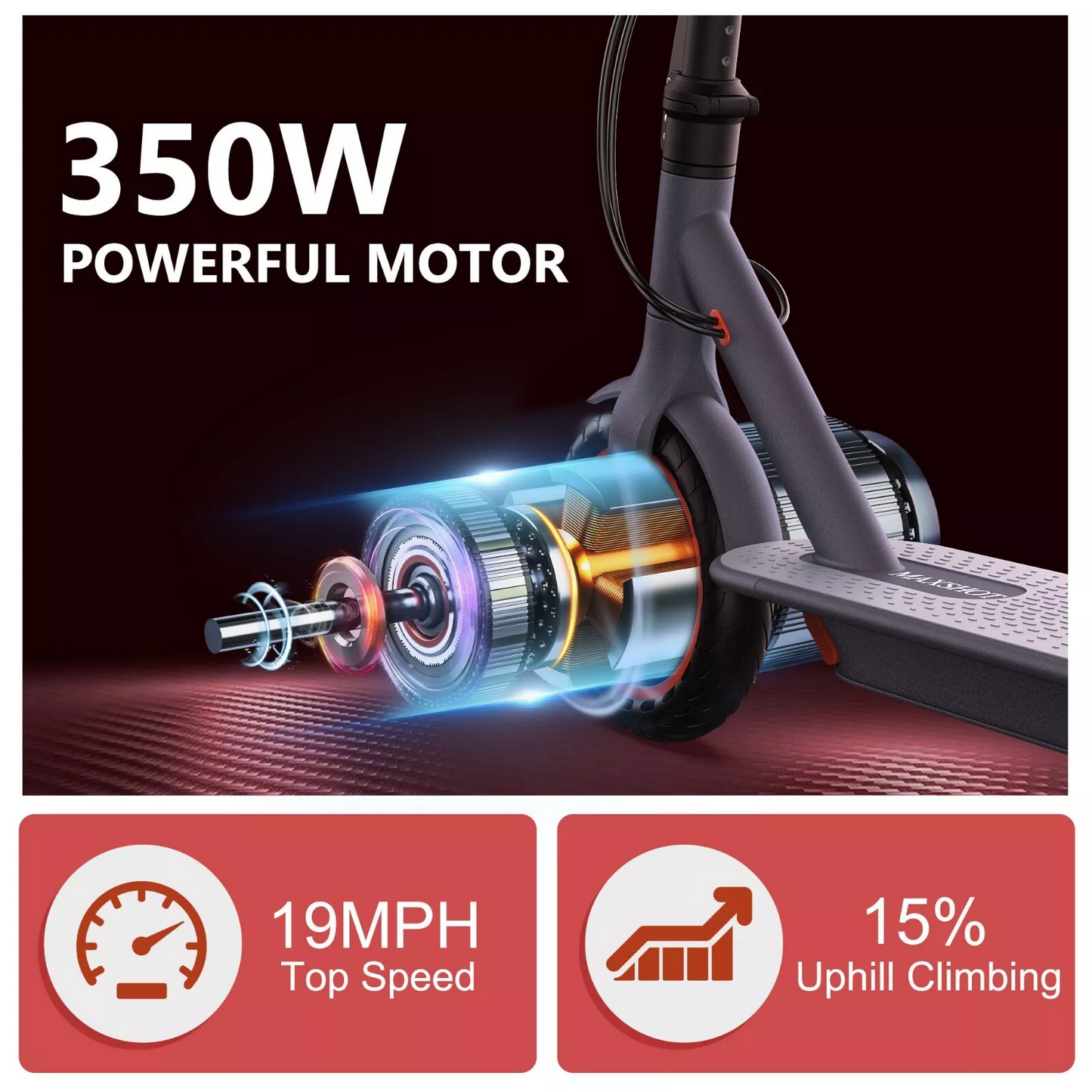LADPED LP80 Electric Scooter, 19mph APP-Connected Smart Scooter with 10.5Ah Battery, 8.5 Shock-absorbing Tires, Folding