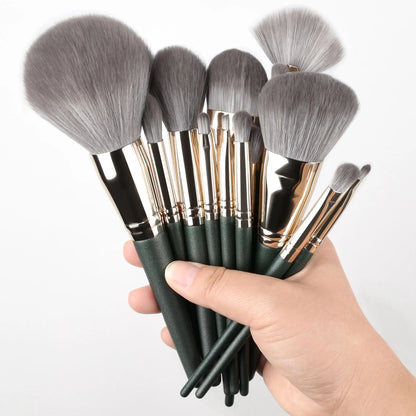 Professional Silver Makeup Brushes Set, Grey Powder Blush Concealer, Eyeshadow Eyeliner Face Beauty Tools