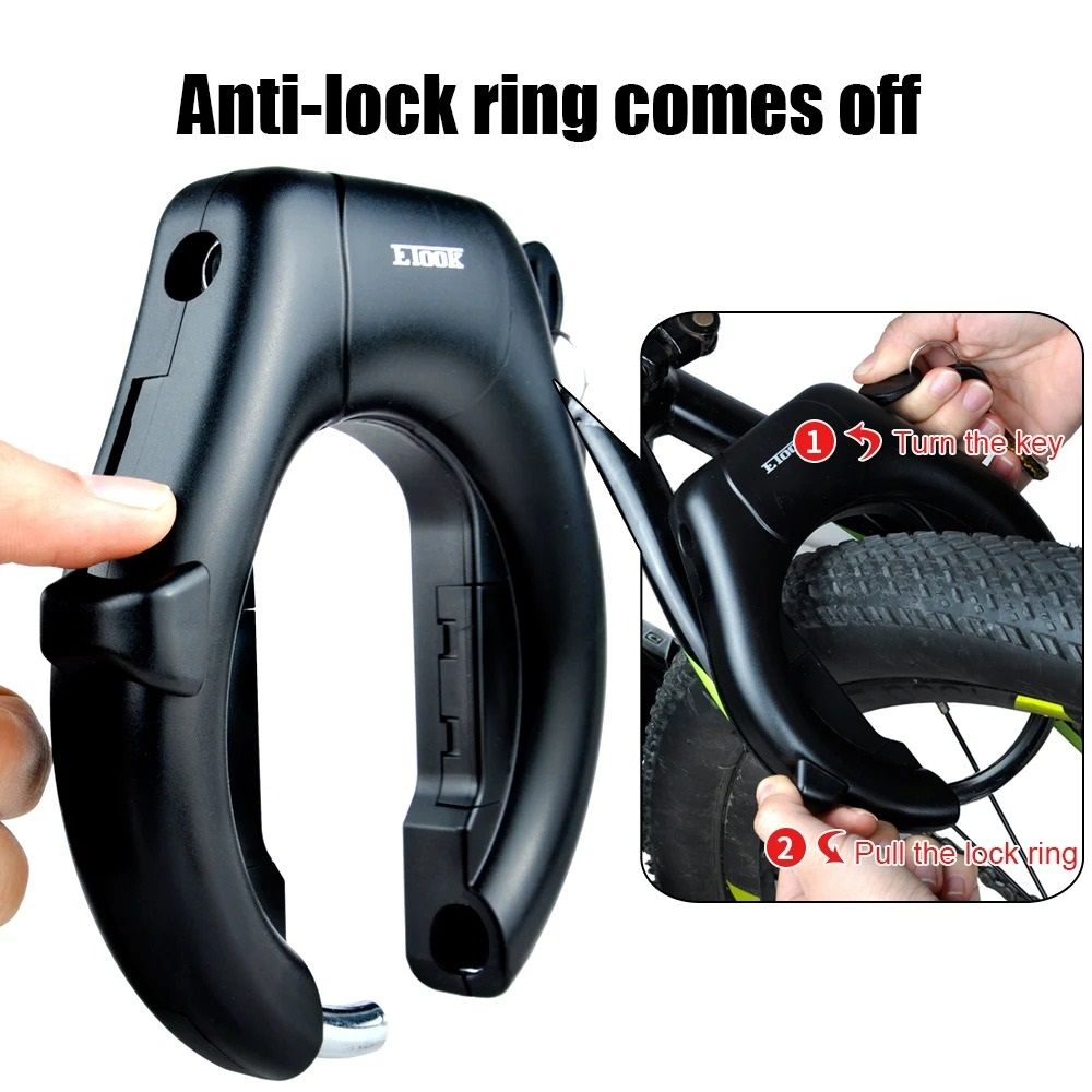 Heavy Duty Horseshoe Bicycle Frame Lock with Hardened Steel Shackle