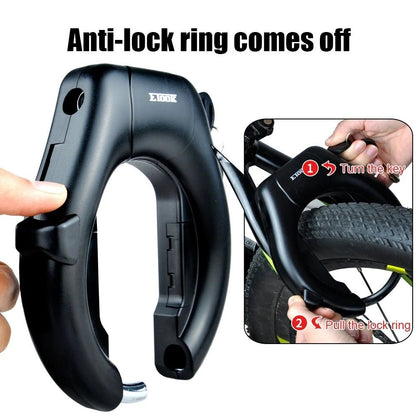 Heavy Duty Horseshoe Bicycle Frame Lock with Hardened Steel Shackle