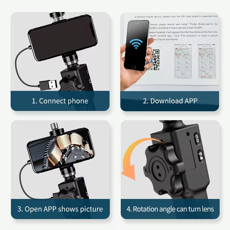 Professional TwoWay Articulating Endoscope Steering Industrial Endoscope With Diameter Probe For IP 5