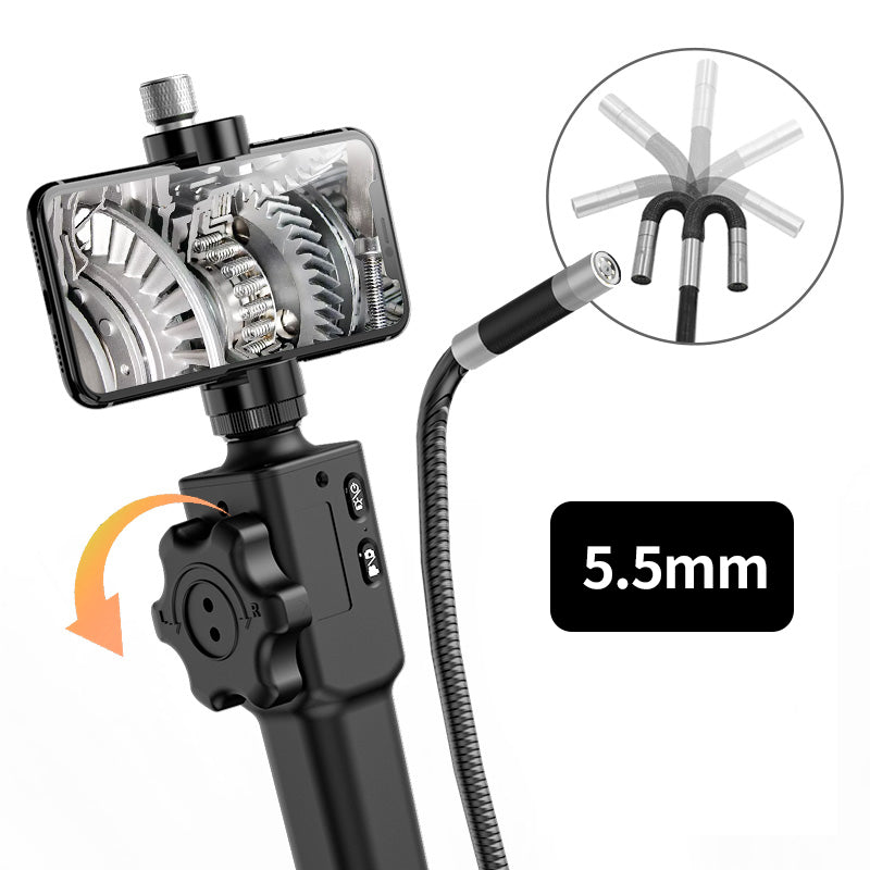 Professional Two-Way Articulating Endoscope, Steering Industrial Endoscope with Diameter Probe for iPhone & Android
