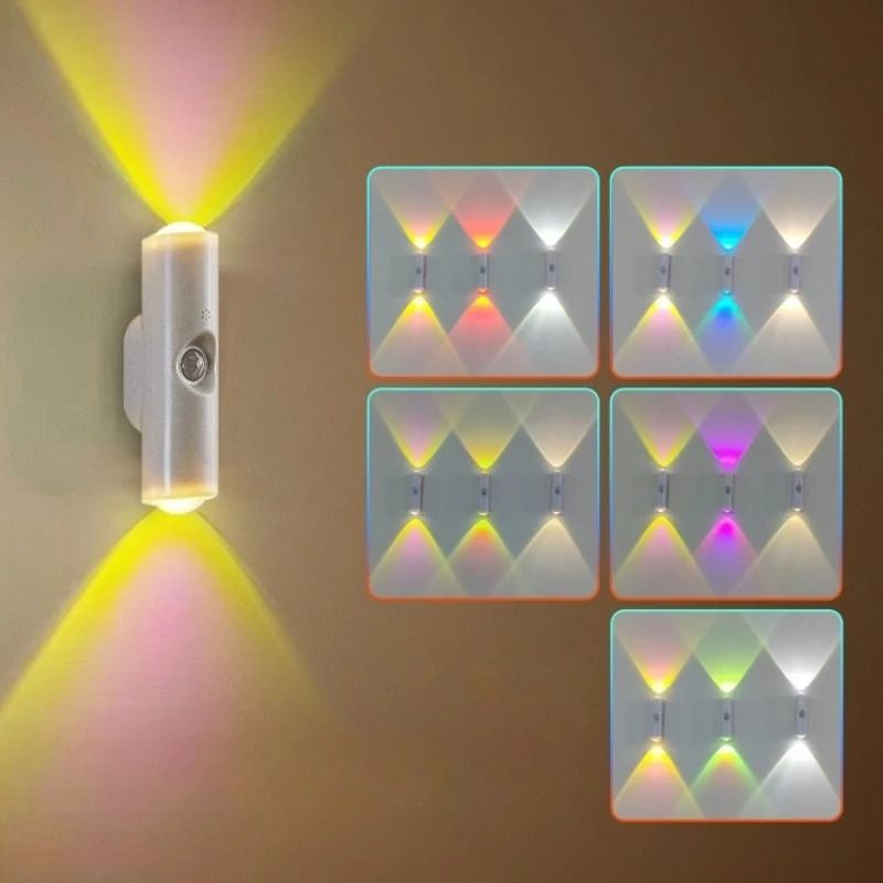 Smart RGB Gradient Motion Sensor Night Light Magnetic Rechargeable Wall Lamp 1