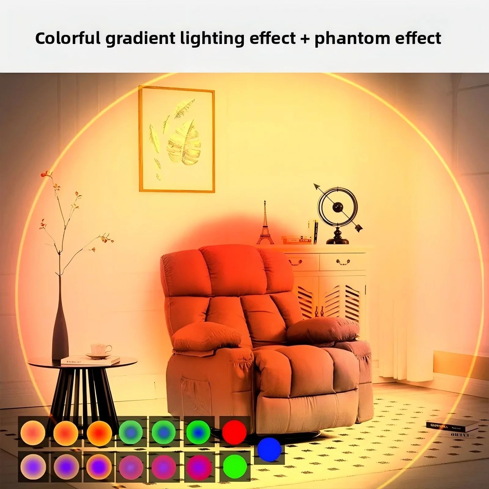 Smart RGB Gradient Motion Sensor Night Light Magnetic Rechargeable Wall Lamp 2