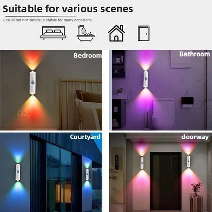 Smart RGB Gradient Motion Sensor Night Light Magnetic Rechargeable Wall Lamp 4