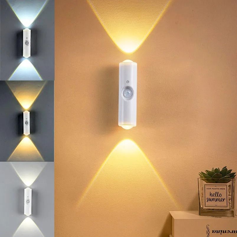 Smart RGB Gradient Motion Sensor Night Light Magnetic Rechargeable Wall Lamp 6
