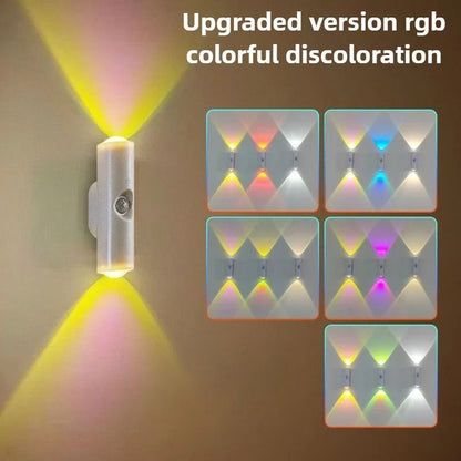 Smart RGB Gradient Motion Sensor Night Light Magnetic Rechargeable Wall Lamp 8
