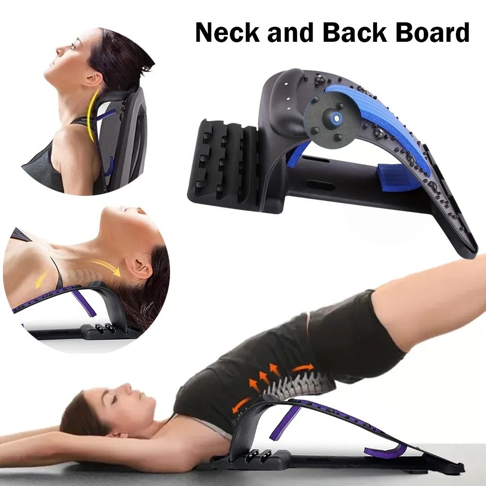 Adjustable Back Stretcher with Multi-Level Lumbar Support and Massage Points