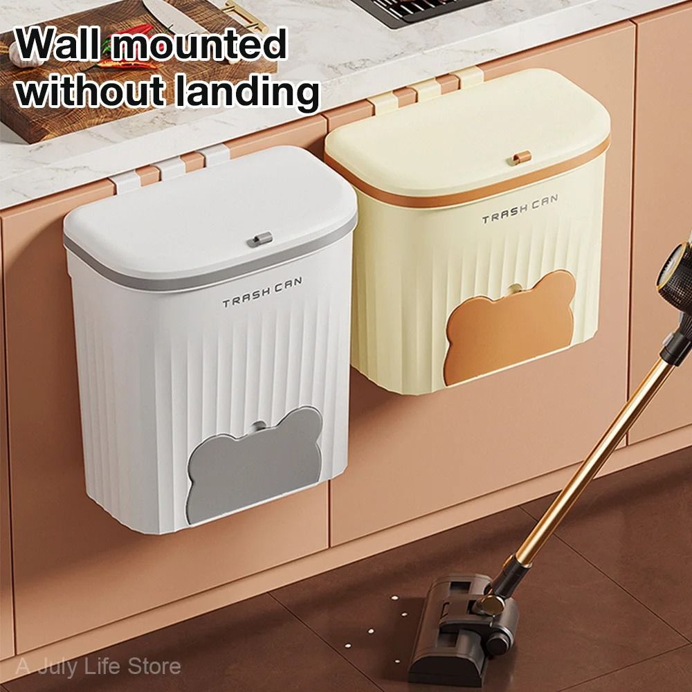 Wall Mounted Kitchen Trash Can with Lid